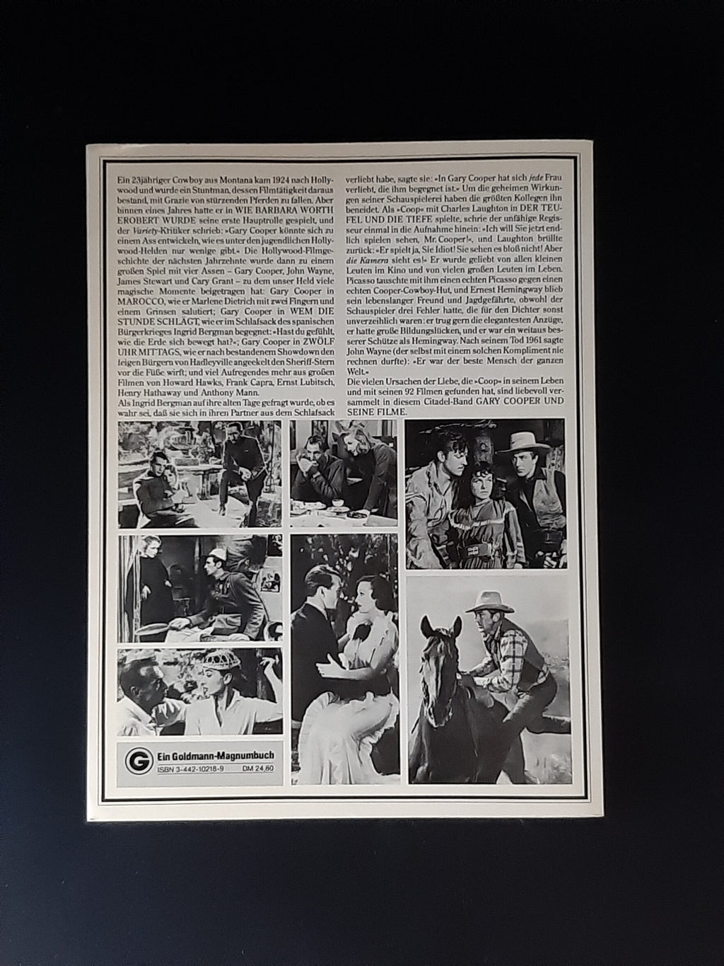 Film-Bibliothek Citadel-Filmbücher Gary Cooper und seine Filme Goldmann 1982