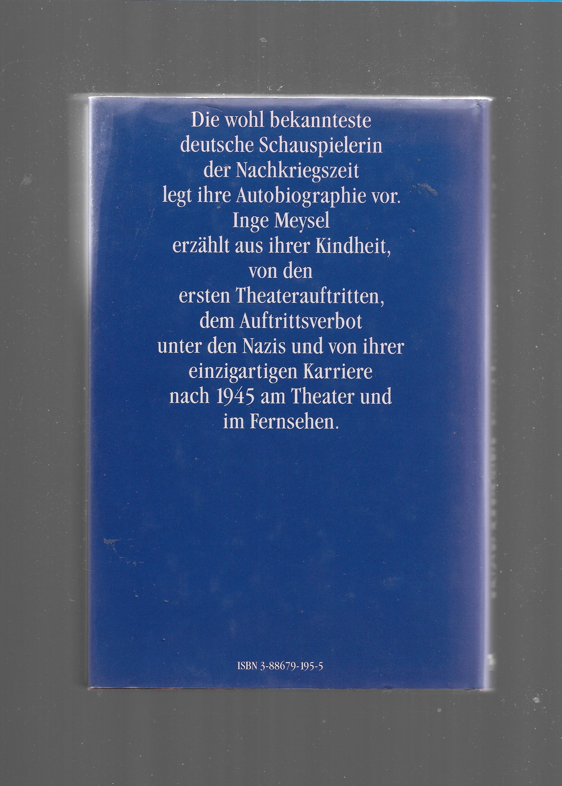 Film-Bibliothek Inge Meysel Frei heraus mein Leben Beltz 1991