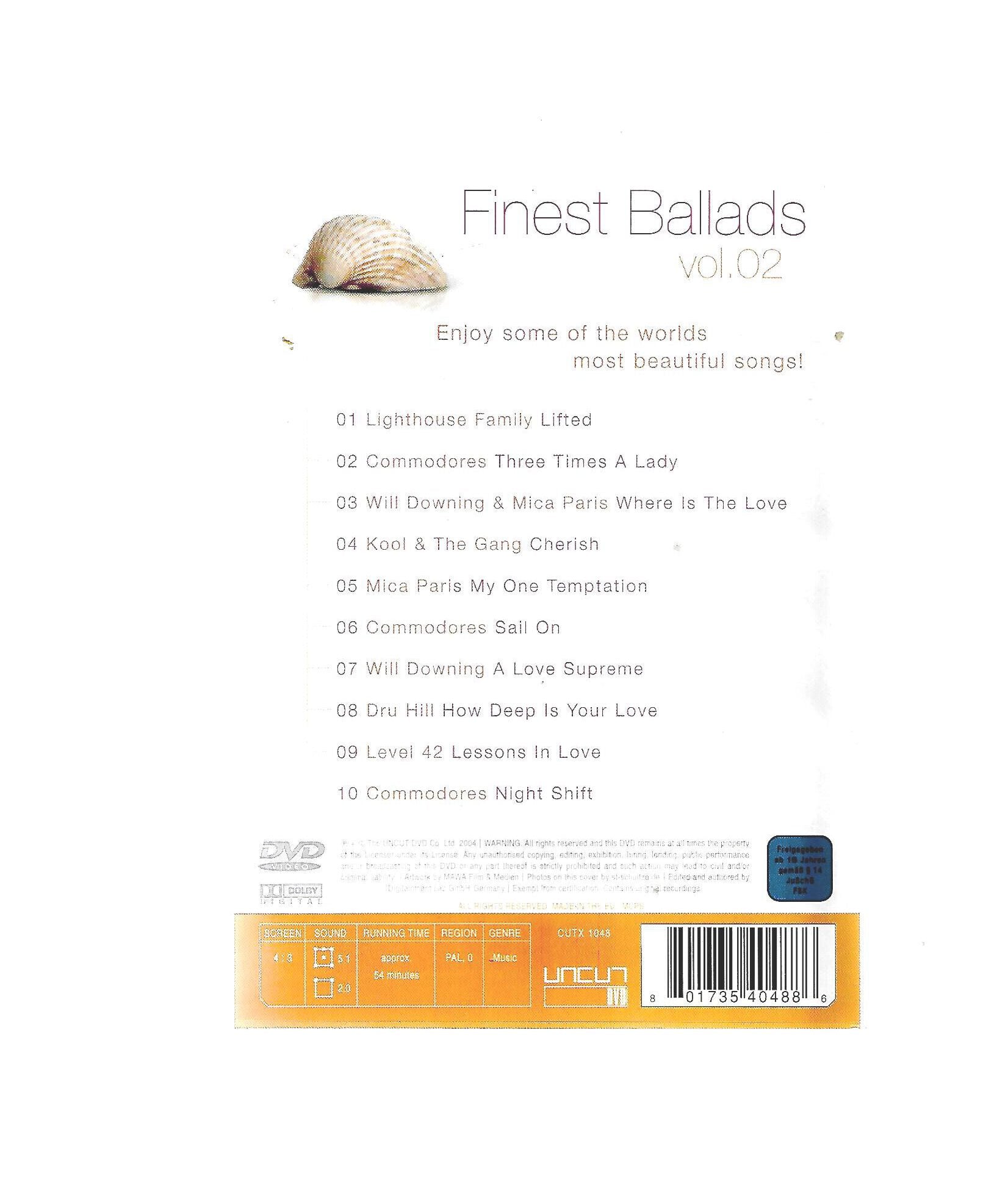 DVD Finest Ballads Vol. 02 Dru Hill How deep is your love u.a aus 2004