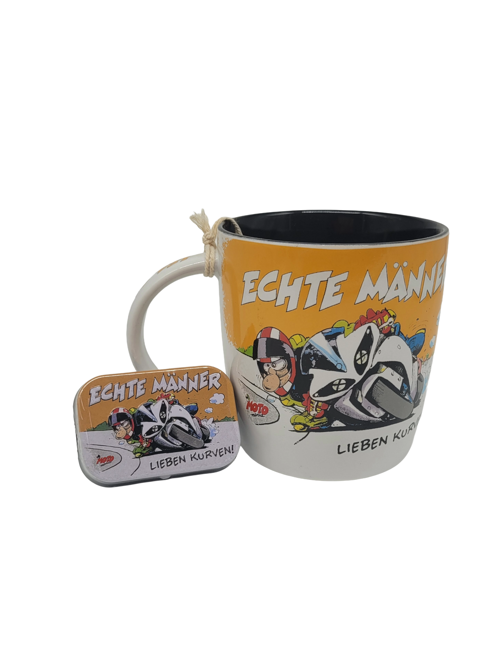 Angebot "Geschenkset 03"  MOTOmania Tasse & Pfefferminzpastillen Echte Männer lieben Kurven (Nostalgic Art)