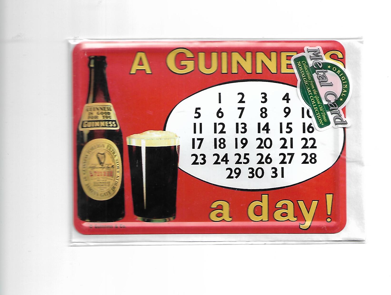 Blechpostkarte Guinness Kalender (Nostalgic Art)