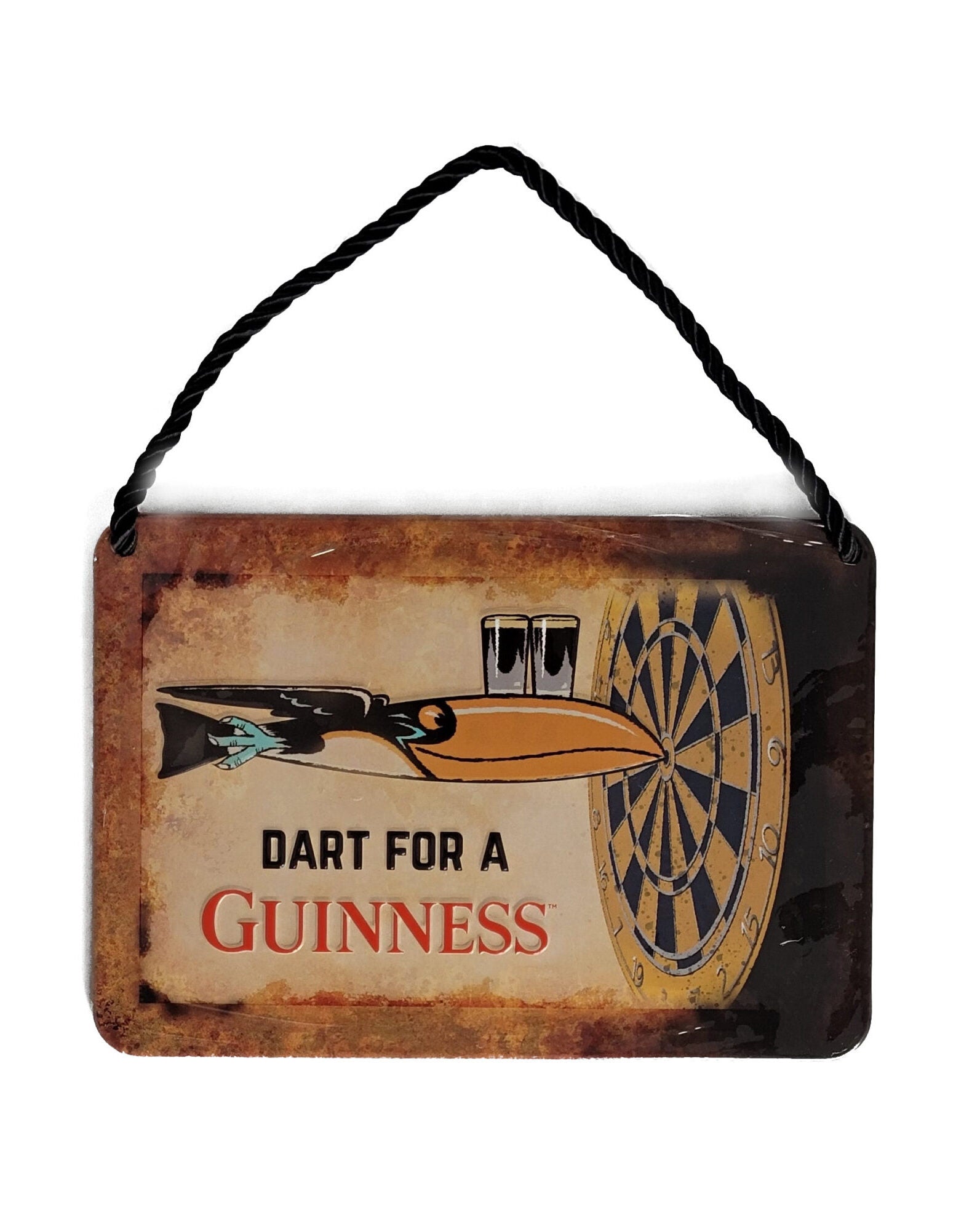 Hängeschild GUINNESS - Dart for a Guinness (16,5 x 11,5 cm) Kulthänger
