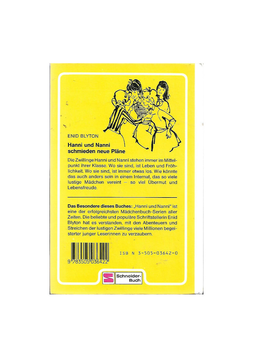 Jugendbuch Enid Blyton Hanni und Nanni schmieden neue Pläne Schneider-Buch 1966