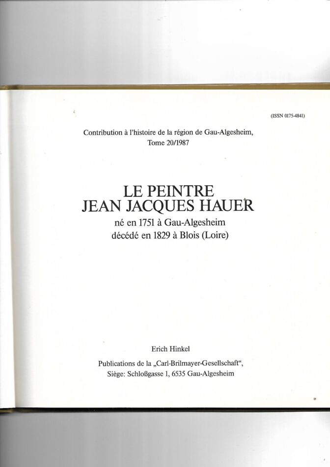 Kunst Der Maler Johann Jakob Hauer geboren 1751 in Gau-Algesheim deutsch /französisch