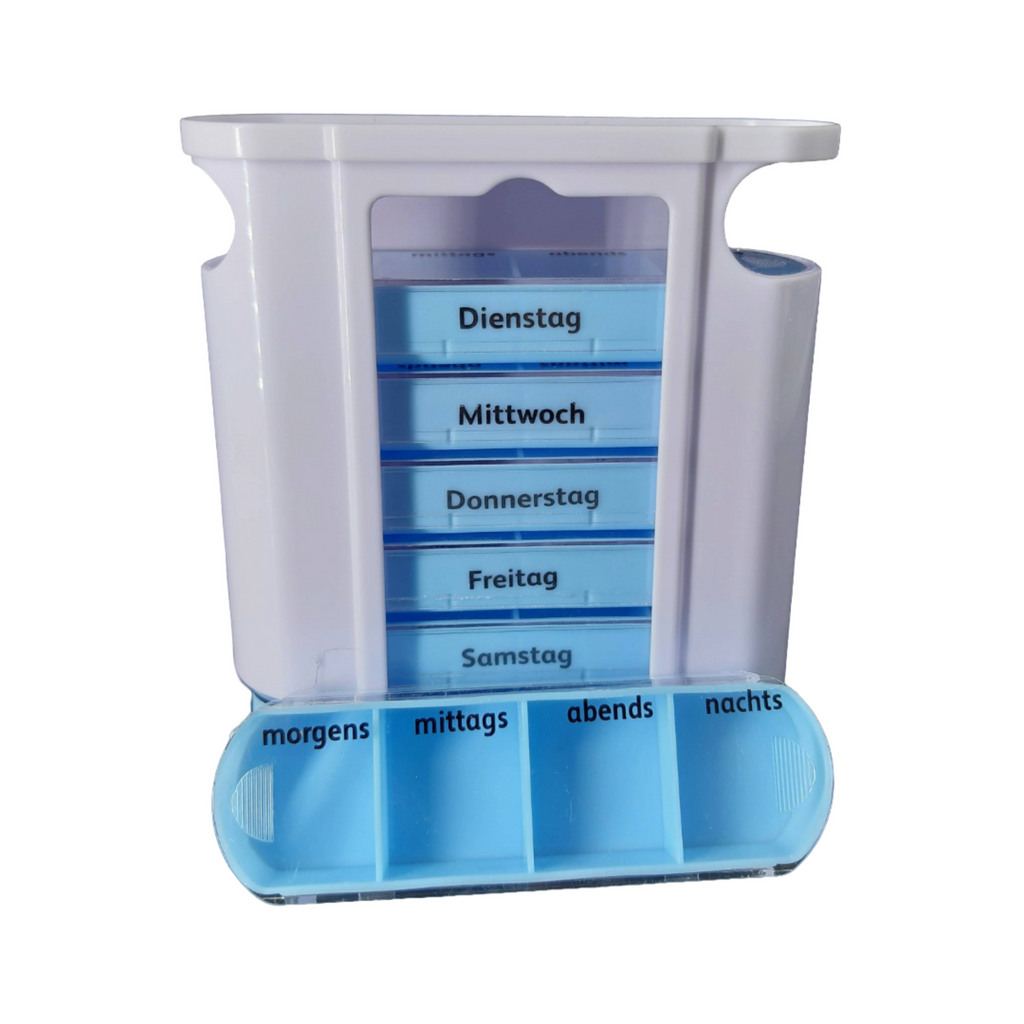 Haushaltswaren Pillenbox, Pillendose de Luxe, 7 Tage, Fächer herausziehbar -neu- OVP