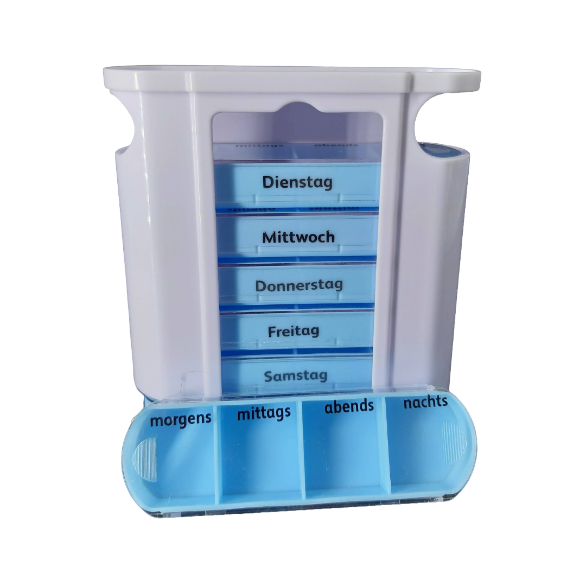 Haushaltswaren Pillenbox, Pillendose de Luxe, 7 Tage, Fächer herausziehbar -neu- OVP