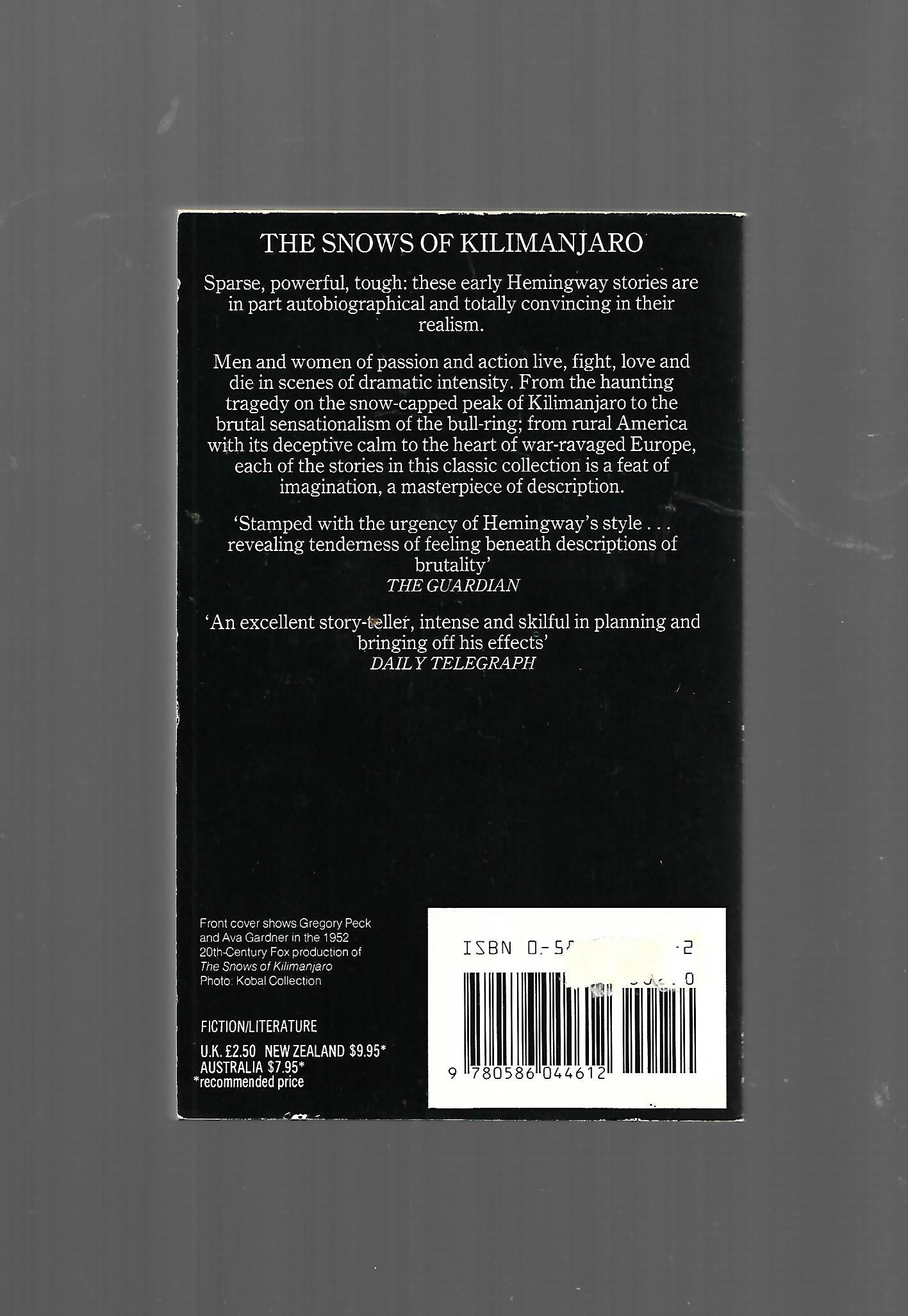 Englisch Hemingway The Snows of Kilimanjaro in englischer Sprache Grafton Books 1986 