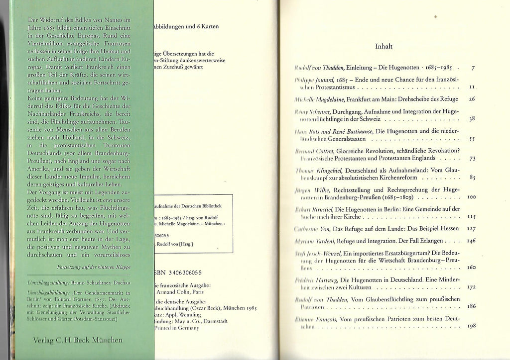 Alte Geschichte R. von Thadden/M.Magdelaine  Die Hugenotten Verlag C.H. Beck 1985