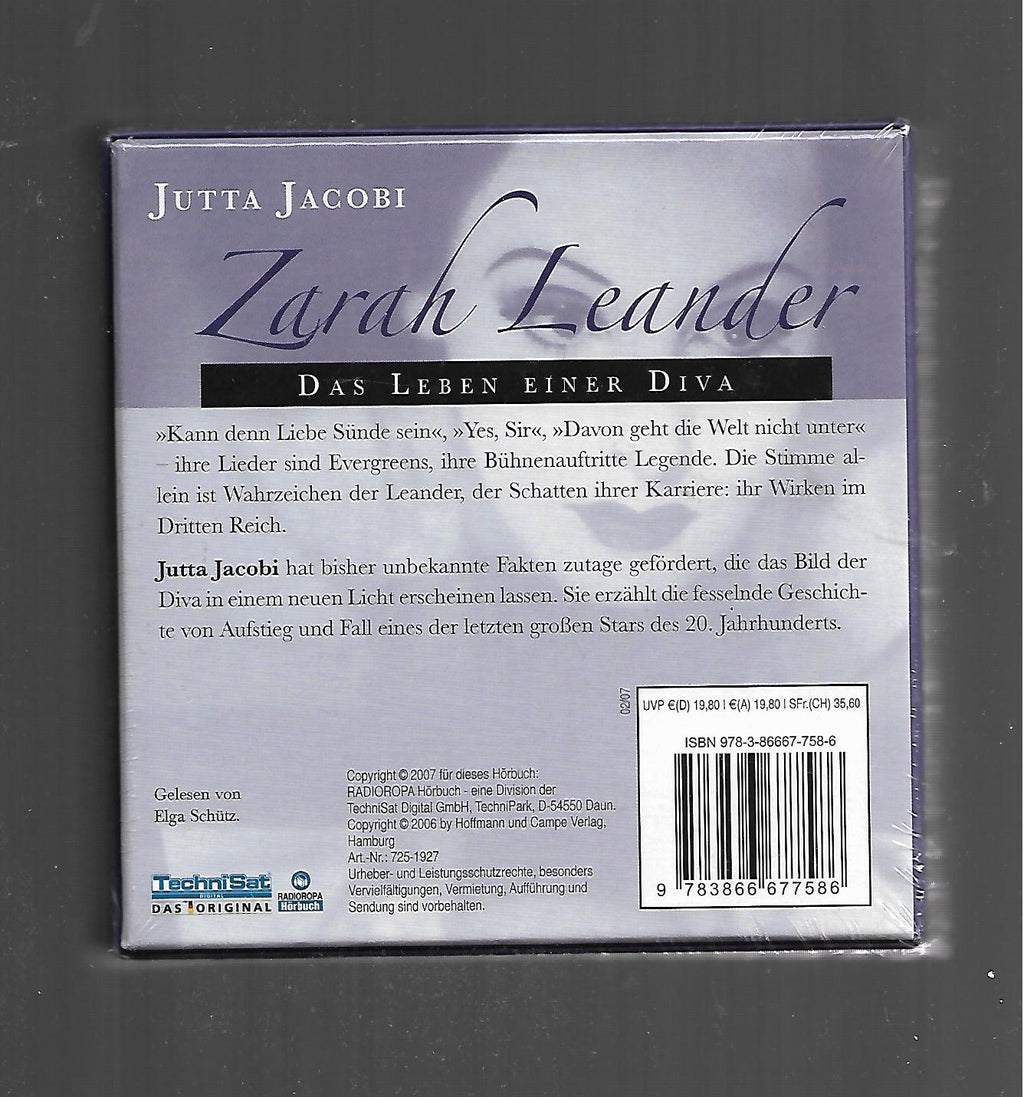 CD Jutta Jacobi Zarah Leander Das Leben einer Diva Radioropa Hörbuch 2007