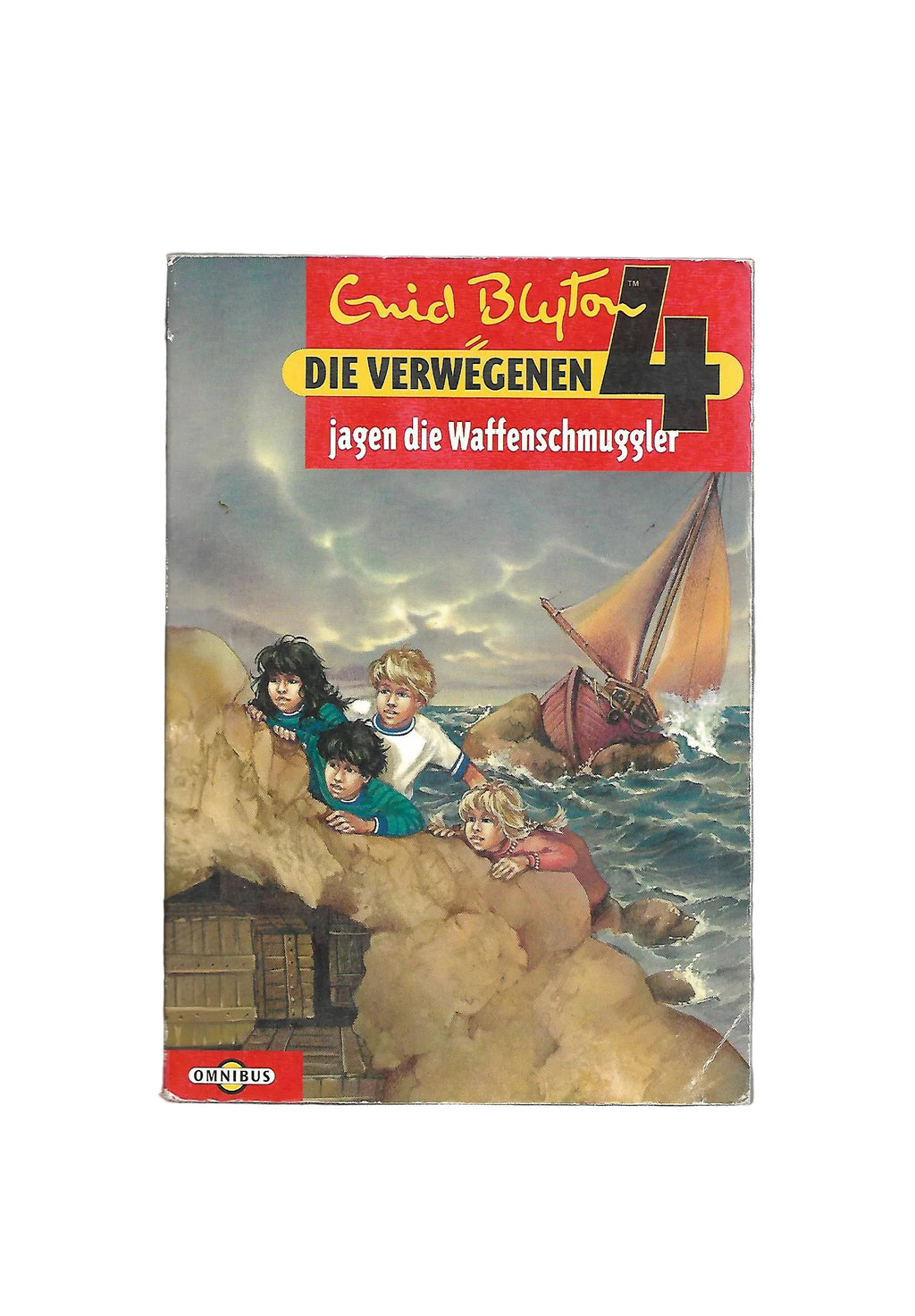 Jugendbuch Enid Blyton Die verwegenen 4 jagen die Waffenschmuggler Omnibus Club-Ausgabe 1998 Taschenbuch mit Gebrauchsspuren