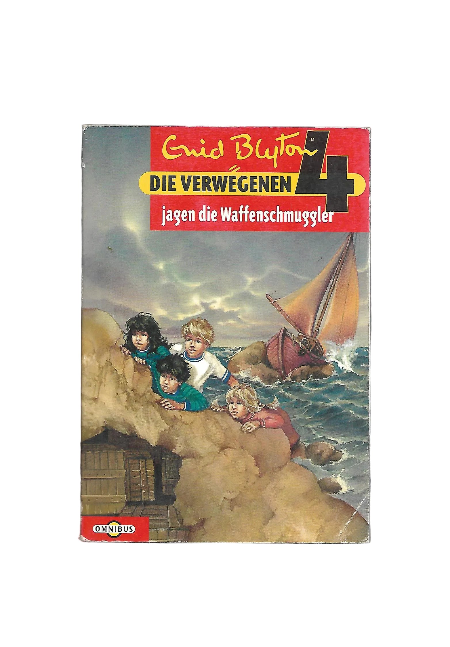 Jugendbuch Enid Blyton Die verwegenen 4 jagen die Waffenschmuggler Omnibus Club-Ausgabe 1998 Taschenbuch mit Gebrauchsspuren