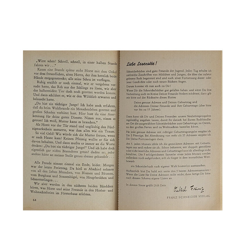 Jugendbuch Erich Kloss - Sommertage im Försterhaus