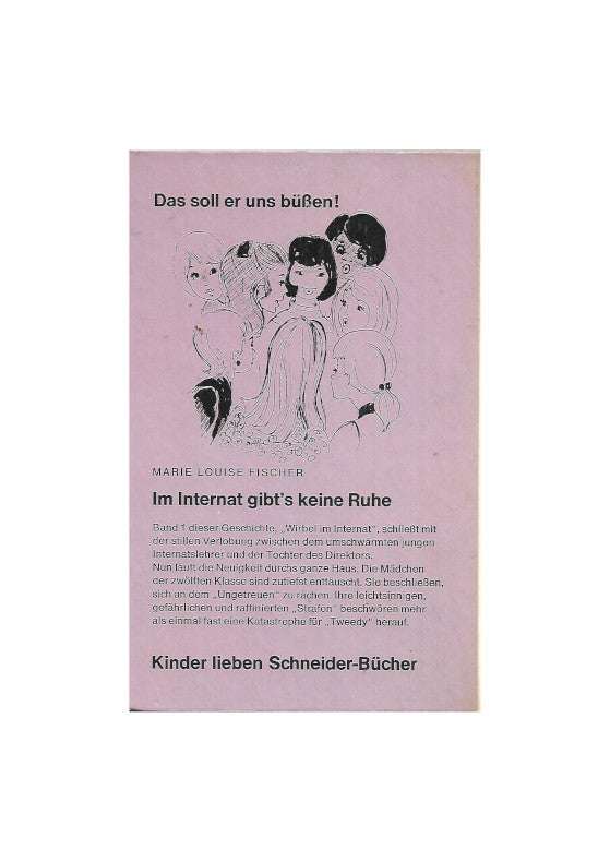Jugendbuch Marie Louise Fischer Im Internat gibt's keine Ruhe Rueckseite des Buches