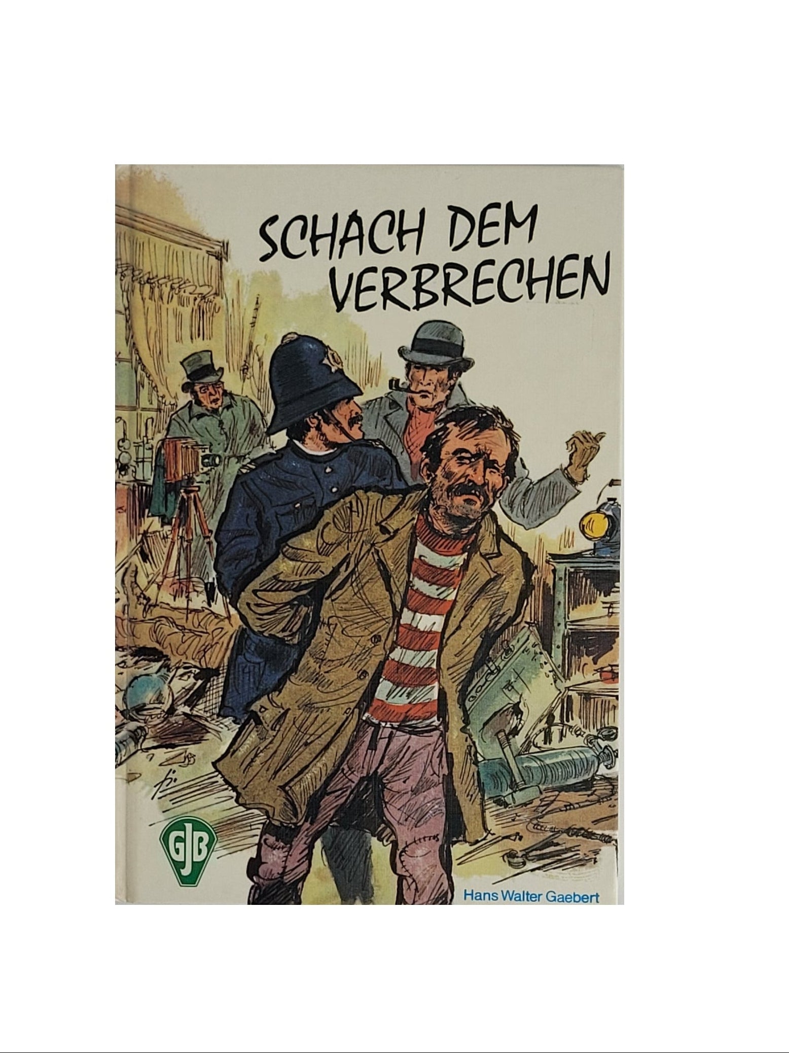„Hardcover ‚Schach dem Verbrechen‘ von Hans Walter Gaebert, 1974; Titelbild und Zeichnungen von Frans Reins; guter gebrauchter Zustand ohneNamenseintrag.“