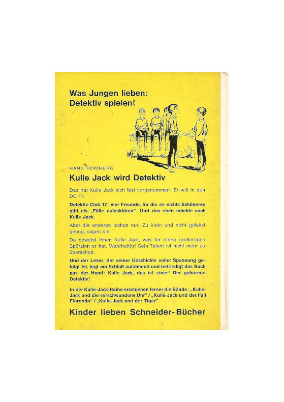 Jugendbuch Hans Romberg - Kulle Jack wird Detektiv - Schneider-Buch 1966  gebrauchter guter Zustand, - Illustrationen Kajo Bierl