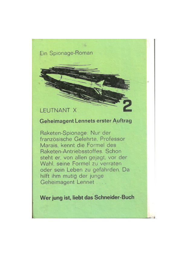 Jugendbuch Leutnant X - Geheimagent Lennets wird ausgebildet
