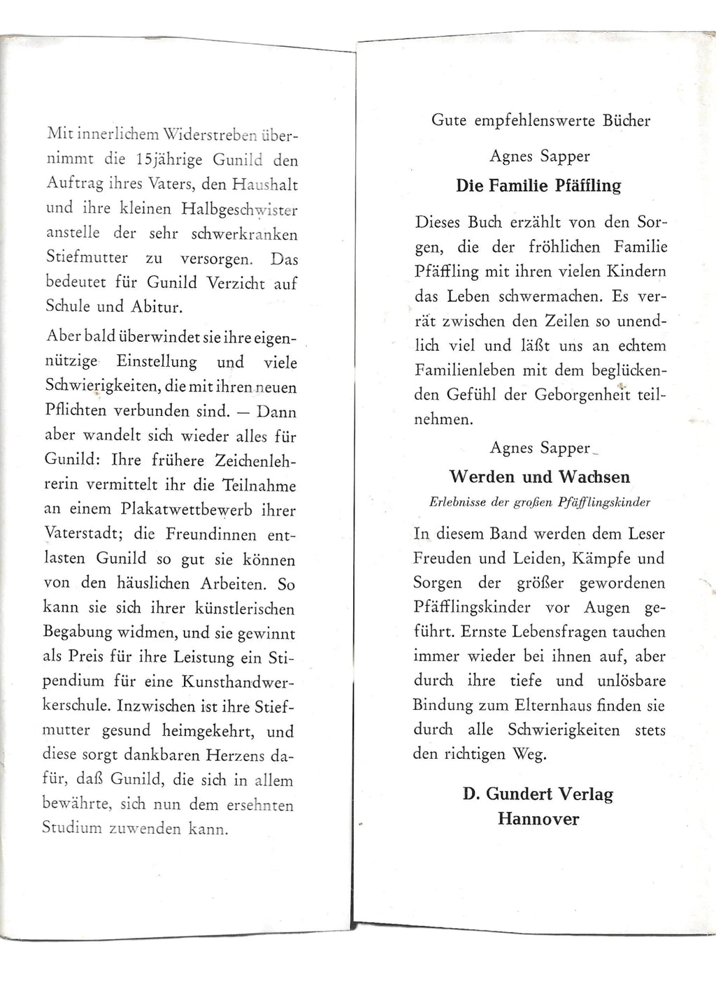 Jugendbuch Liselotte Koops - Gunild zeigt was sie kann D. Gundert Verlag 1958