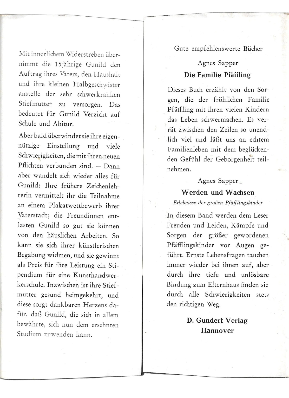 Jugendbuch Liselotte Koops - Gunild zeigt was sie kann D. Gundert Verlag 1958