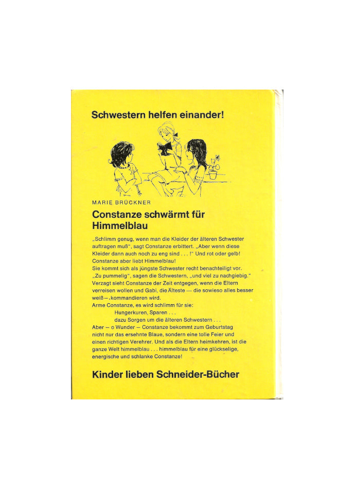 Jugendbuch Marie Brückner - Constanze schwärmt für Himmelblau - Schneider Verlag 1968