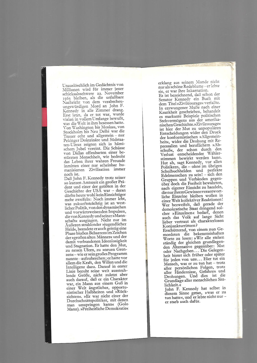 Zeitgeschichte John F. Kennedy Zivilcourage Bertelsmann Lizenzausgabe 1964