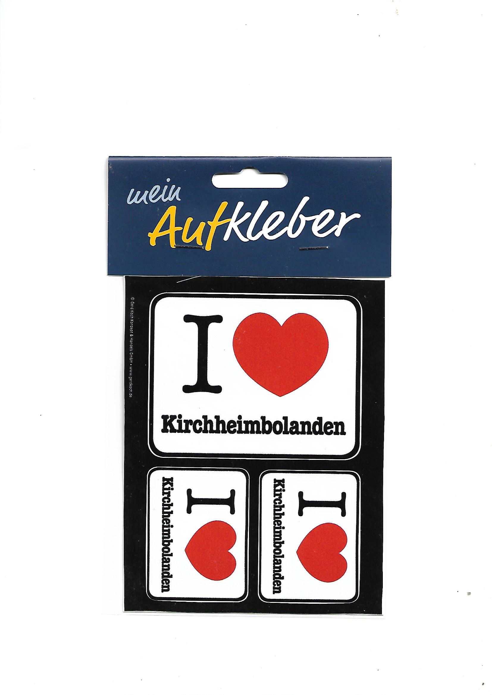 Dies & Das Stadtaufkleber Kirchheimbolanden 3 teilig  9 x 7 cm,  2 x 5,5 x 4,5 cm