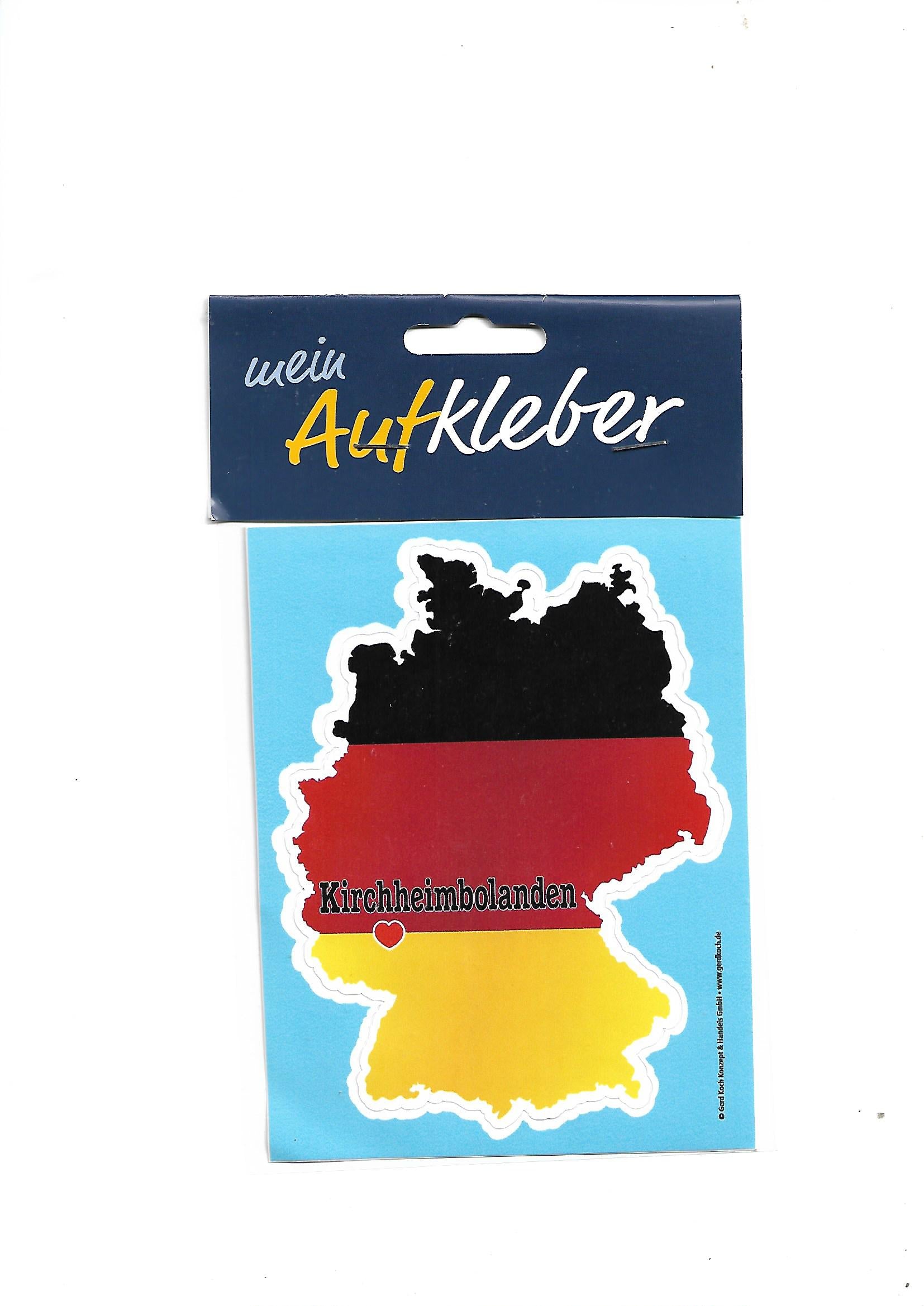 Dies & Das Stadtaufkleber Kirchheimbolanden Deutschlandkarte ca. 13 x 9,5 cm