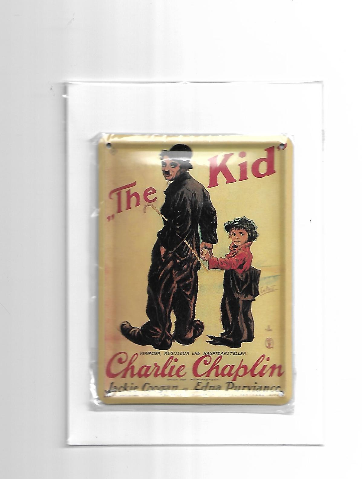 Blechpostkarte Charlie Chaplin - The Kid