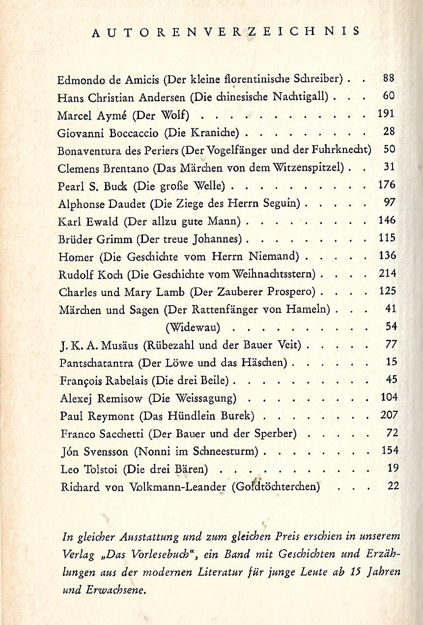 Kinderbuch Anni Wiedemann (Hrsg) Kinder-Vorlesebuch Langewiesche-Brandt 1955 Leihbuch
