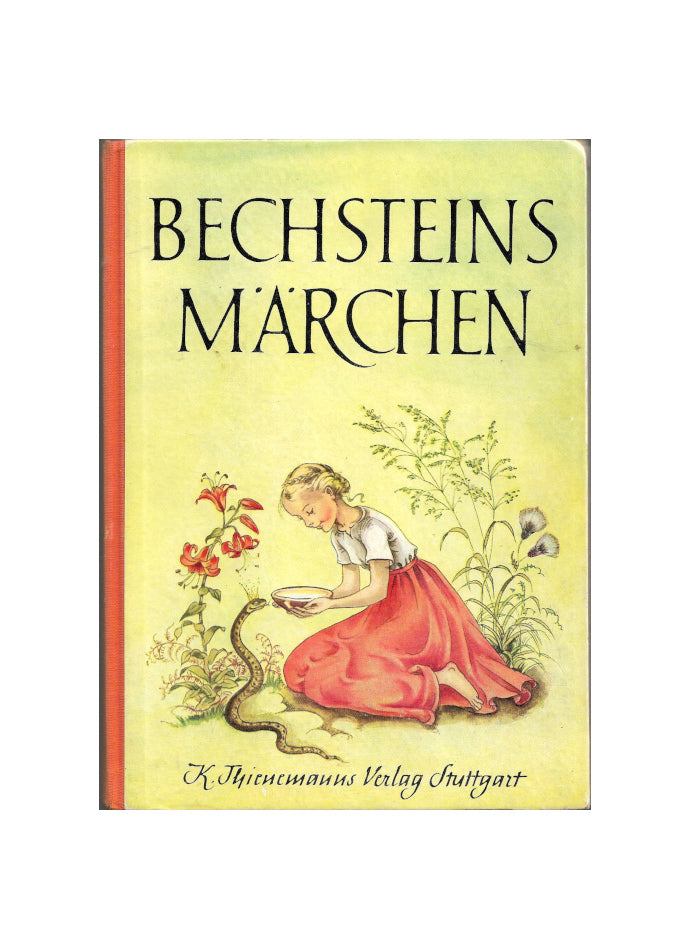 „Buchcover Bechsteins Märchen, K. Thienemanns Verlag Stuttgart 1951, gebundene Ausgabe, farbig illustriert, guter Zustand“