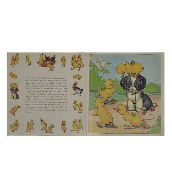 „Innenseite Die Wunschbücher – Die Entchen Nr. 8, farbige Tierillustrationen, sauber erhalten“
