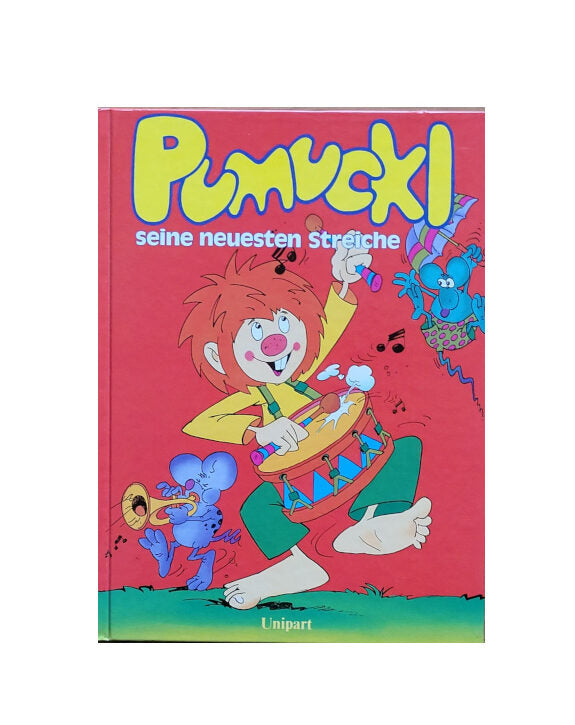 „Buchcover Pumuckl – Seine neuesten Streiche von Ellis Kaut, Unipart 1988, gebundene Ausgabe, guter Zustand“