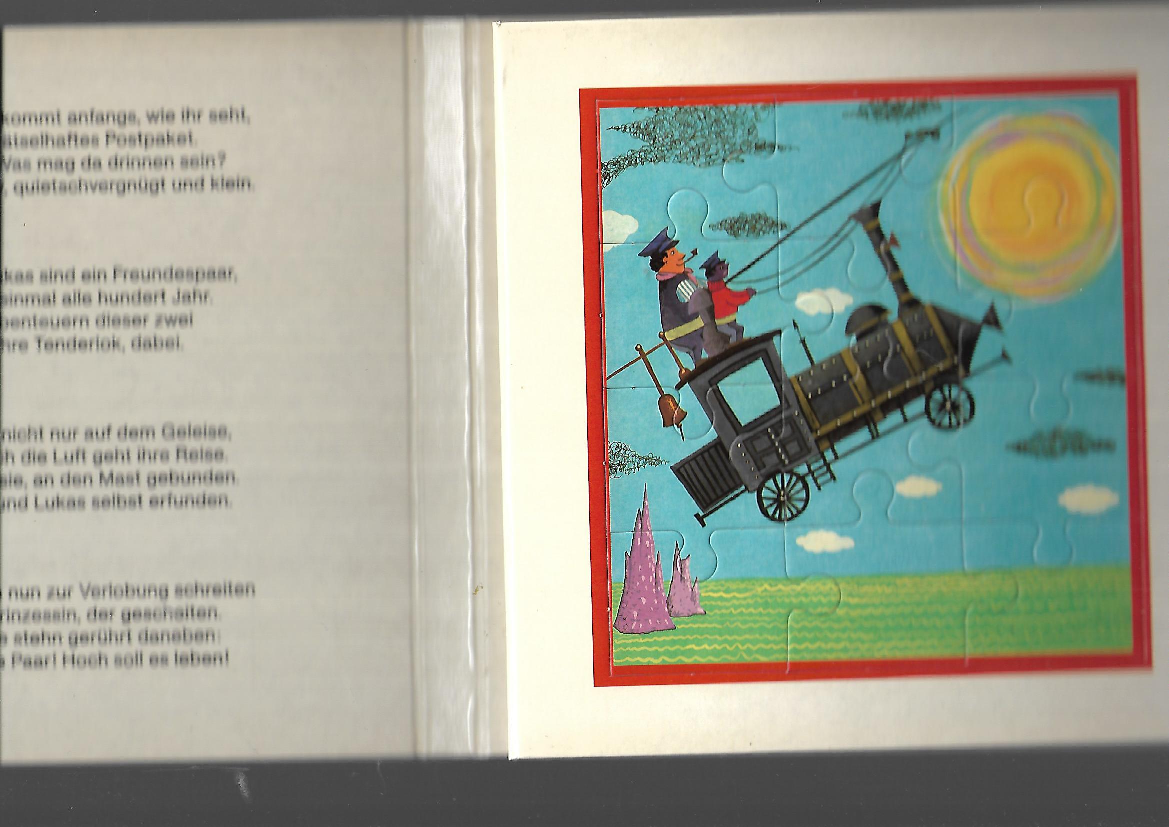 Kinderbuch Michael Ende/F.J.Tripp Das Jim Knopf Puzzle-Bilderbuch Thienemann 1991 Inhalt 4 Puzzles à 12 Teile, vollständig  