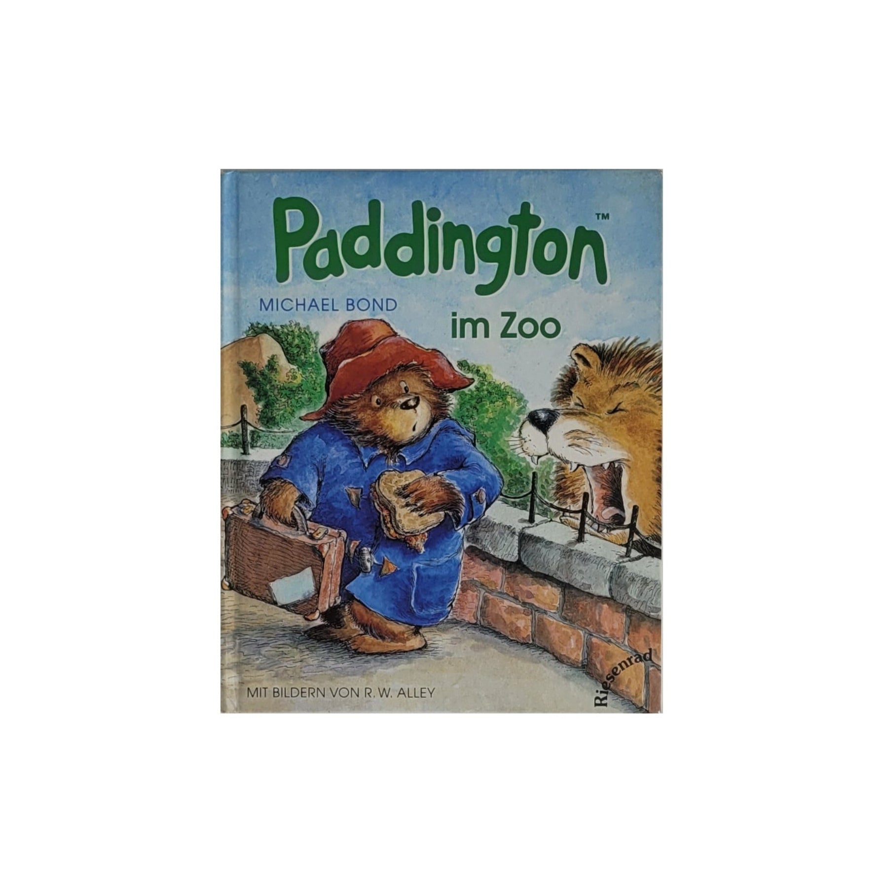 „Buchcover Paddington im Zoo, Edition Riesenrad 1999, kleines Hardcover, leichte Gebrauchsspuren“