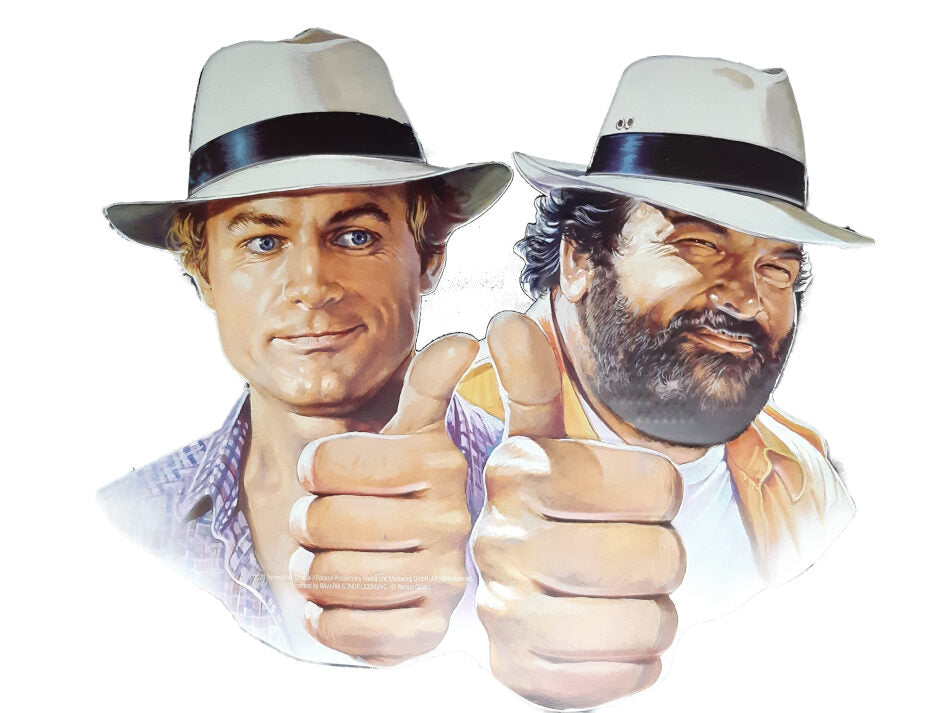 Blechschild Bud Spencer & Terence Hill- Portrait "Konturgeprägt" (45 x 45 cm)