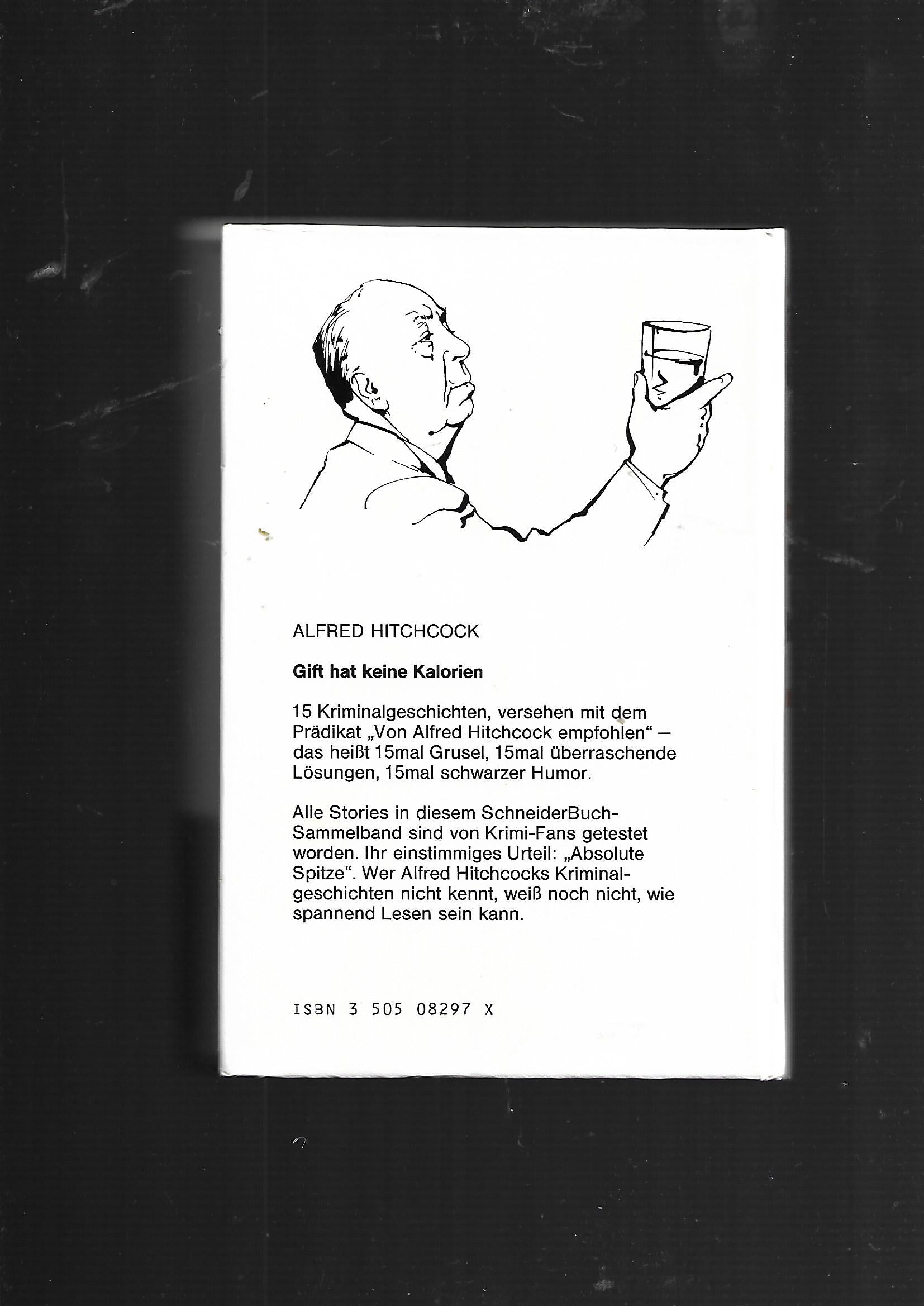 Kriminalroman Alfred Hitchcock Gift hat keine Kalorien Schneider-Buch 1982