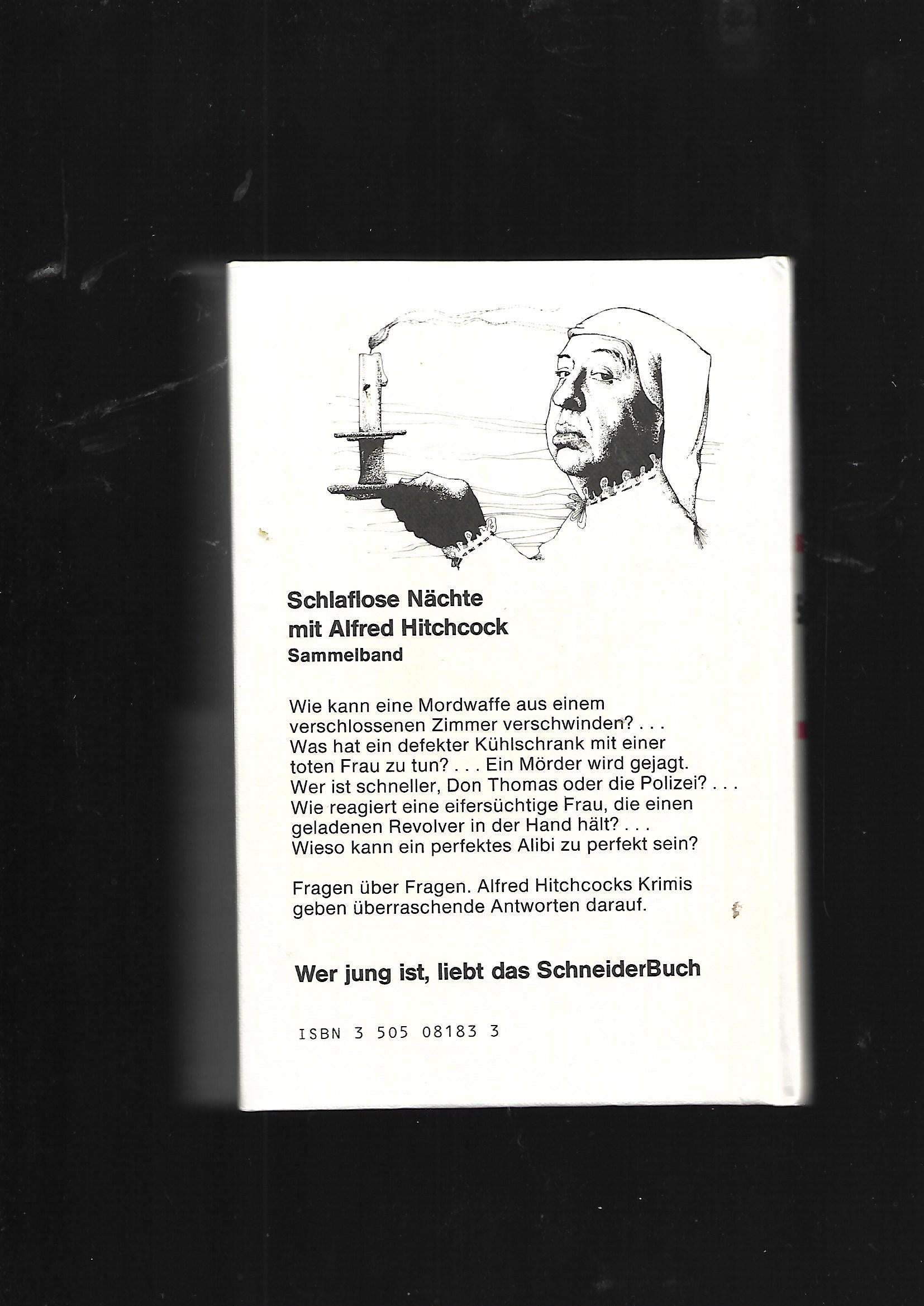 Schlaflose Nächte mit Alfred Hitchcock Schneider‑Buch 1981 gebunden guter Zustand leicht fleckig