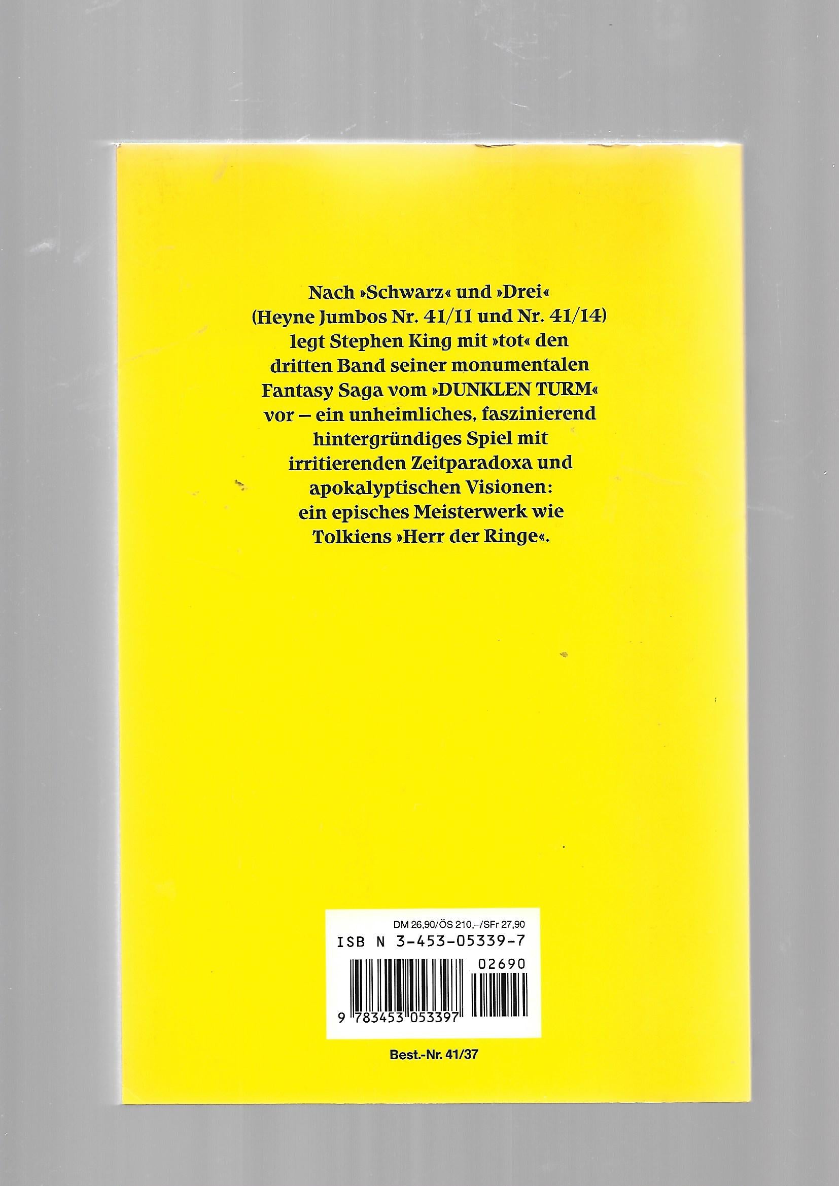 Kriminalroman Stephen King Tot Heyne Jumbo 1991