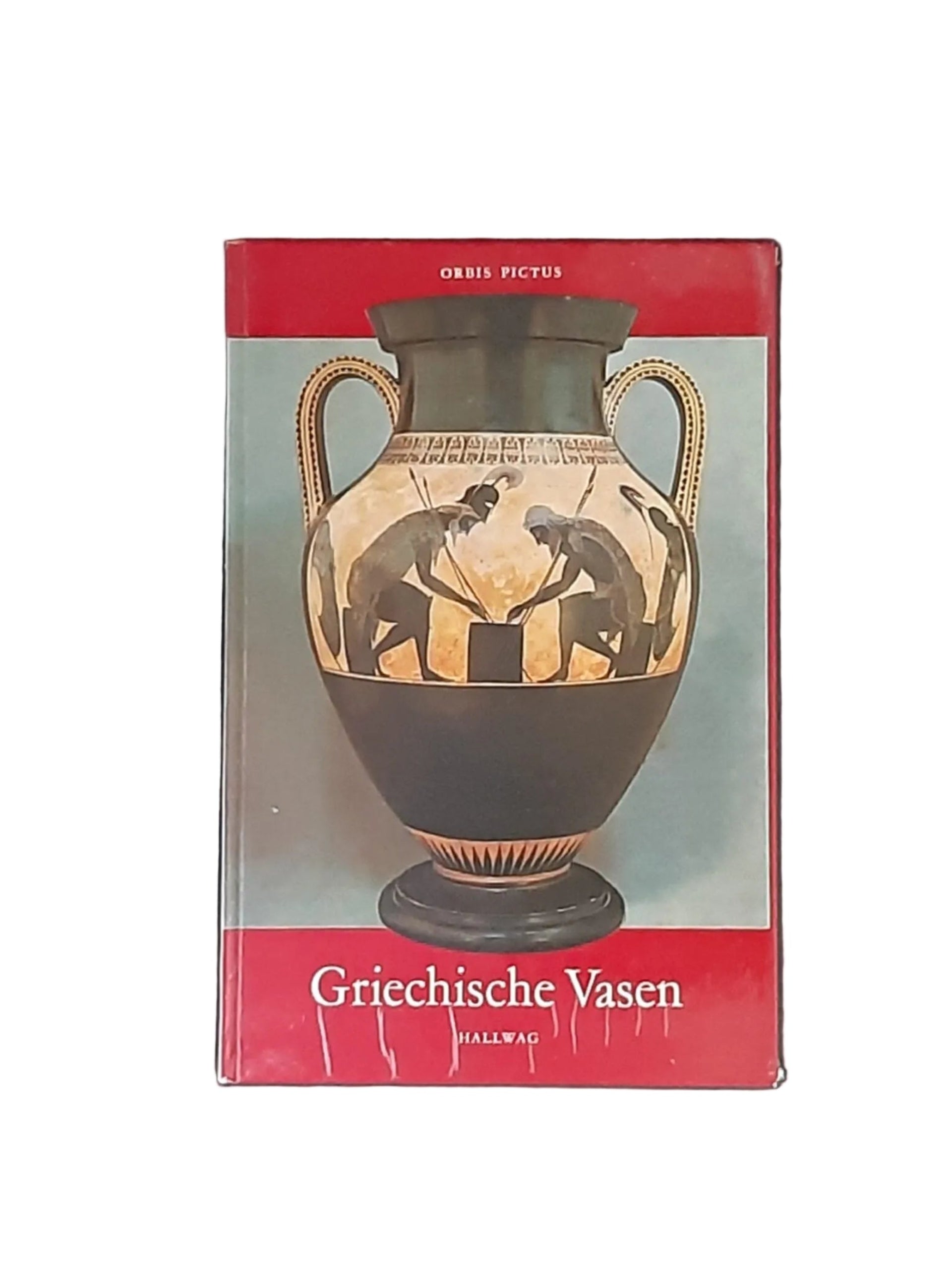Buchcover Ines Jucker Griechische Vasen Orbis Pictus Band 54 Hallwag 1970 Hardcover“ Cover zeigt eine attische Vase mit einer figürlichen Szene