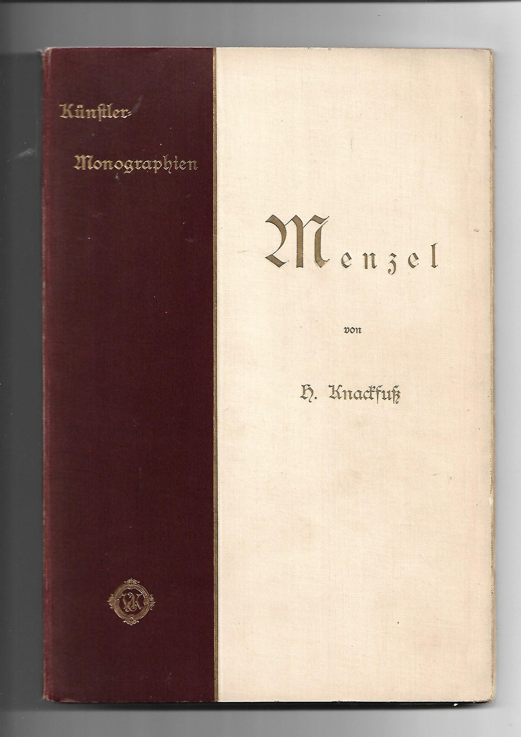 „Buchcover Hermann Knackfuß Menzel Künstlermonographien Liebhaberausgabe Bd. 7 Velhagen & Klasing 1895“ „Innenabbildung aus Knackfuß Menzel 1895 – deutsche Malerei des 19. Jahrhunderts“