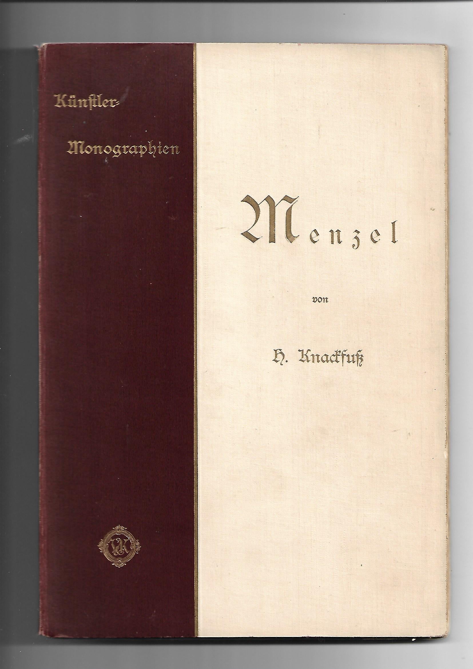 „Buchcover Hermann Knackfuß Menzel Künstlermonographien Liebhaberausgabe Bd. 7 Velhagen & Klasing 1895“ „Innenabbildung aus Knackfuß Menzel 1895 – deutsche Malerei des 19. Jahrhunderts“