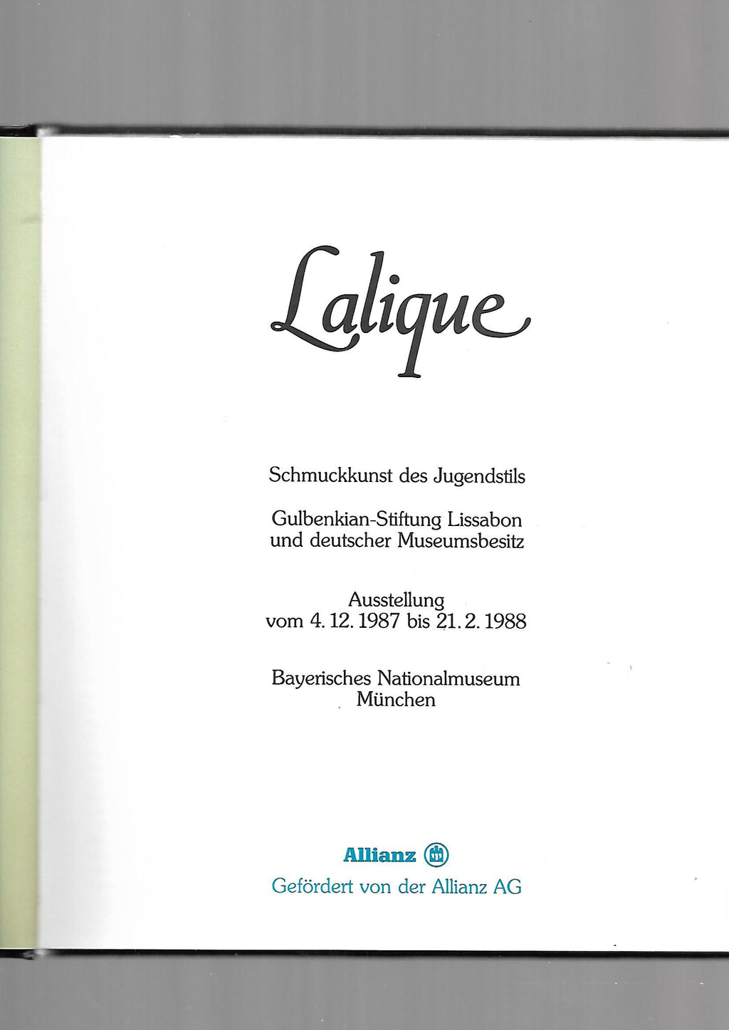 Kulturgeschichte Lalique - Schmuckkunst des Jugendstils Bayerisches Nationalmuseum für Kunst und Gewerbe - 1988