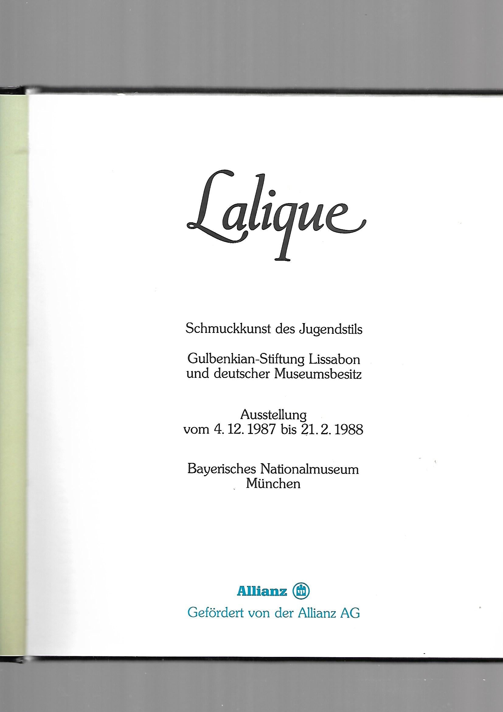 Kulturgeschichte Lalique - Schmuckkunst des Jugendstils Bayerisches Nationalmuseum für Kunst und Gewerbe - 1988