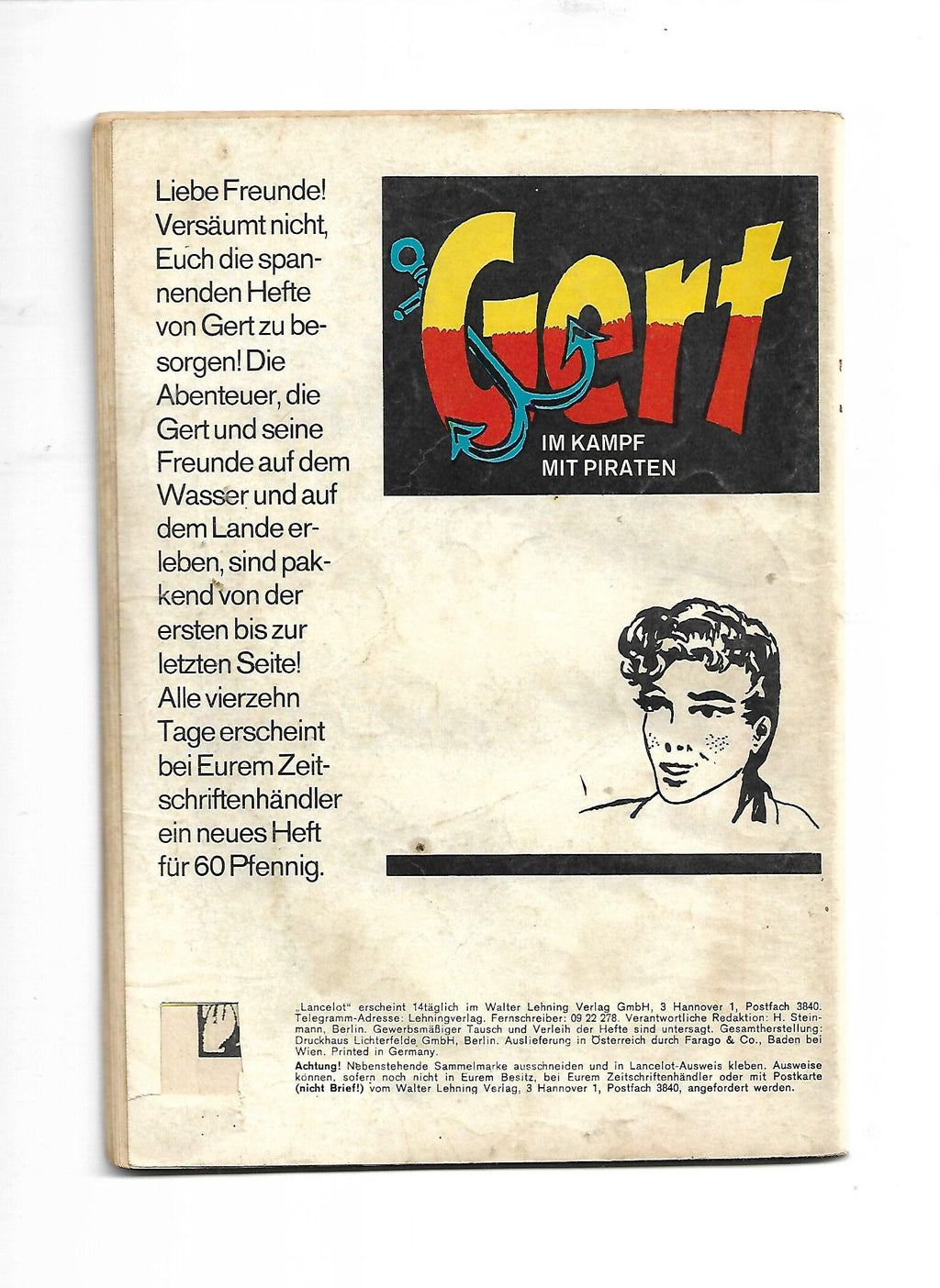 Comic Lancelot Nr. 46 Die letzte Nacht Walter Lehning Verlag 1963 - 1965