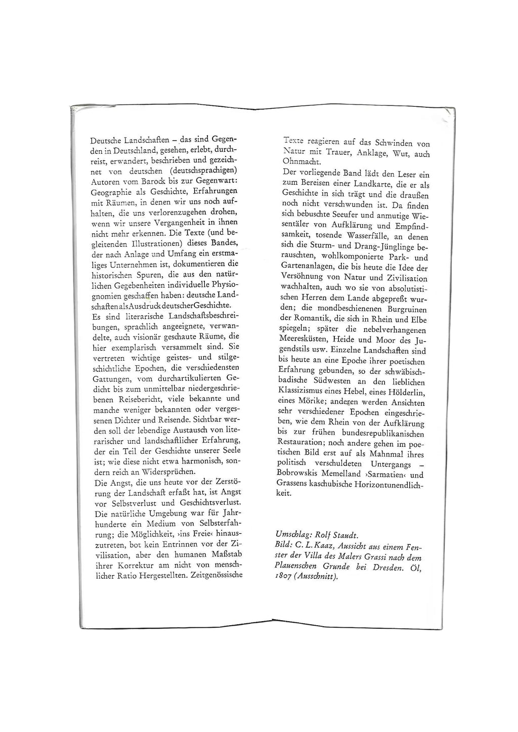 Erzählungen Helmut J. Schneider - Deutsche Landschaften Insel Verlag 1981