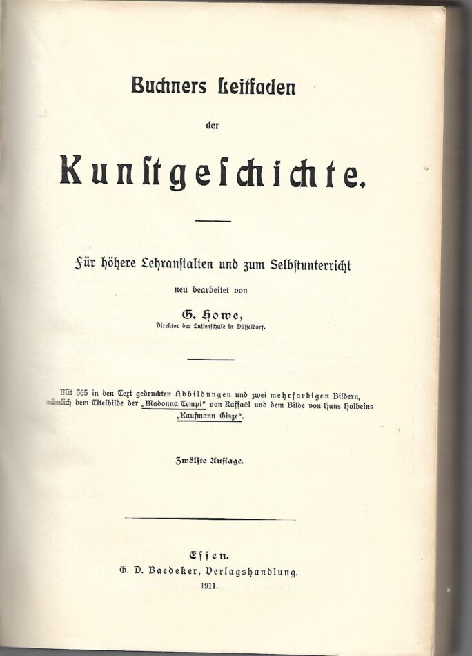 Kunst Buchner-Howe Leitfaden der Kunstgeschichte Baedeker 1911