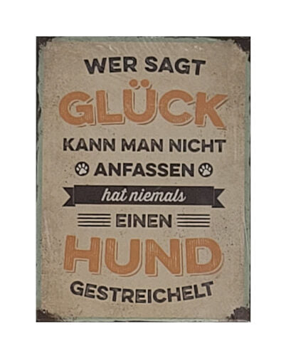 Magnet "Wer sagt GLÜCK... - ...HUND gestreichelt" (Nostalgic Art)