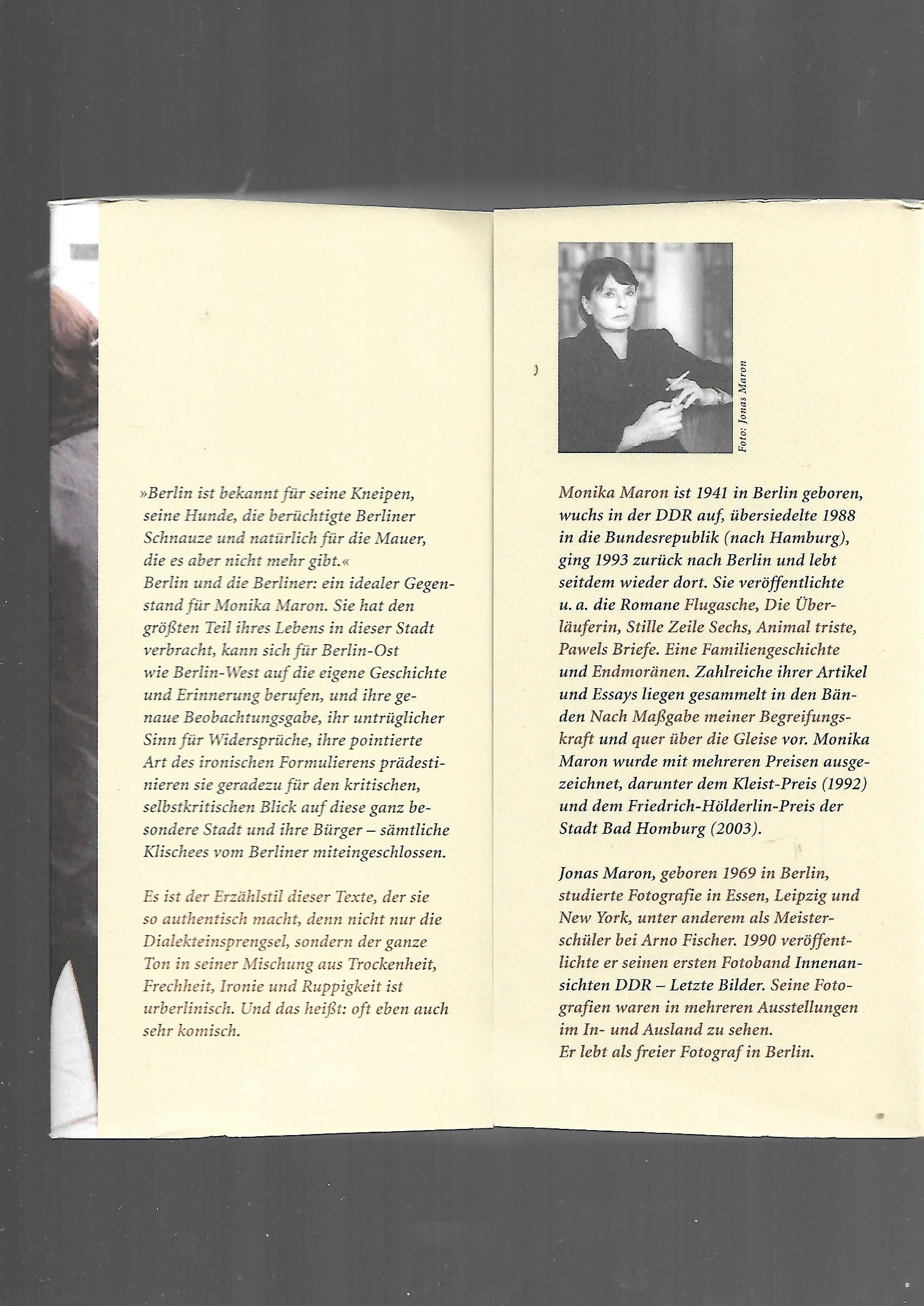 Berlin Monika Maron Geburtsort Berlin S.Fischer 2003 Erzählung