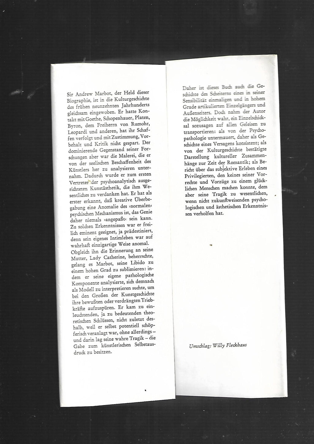 Biographie Wolfgang Hildesheimer Marbot Suhrkamp 1981