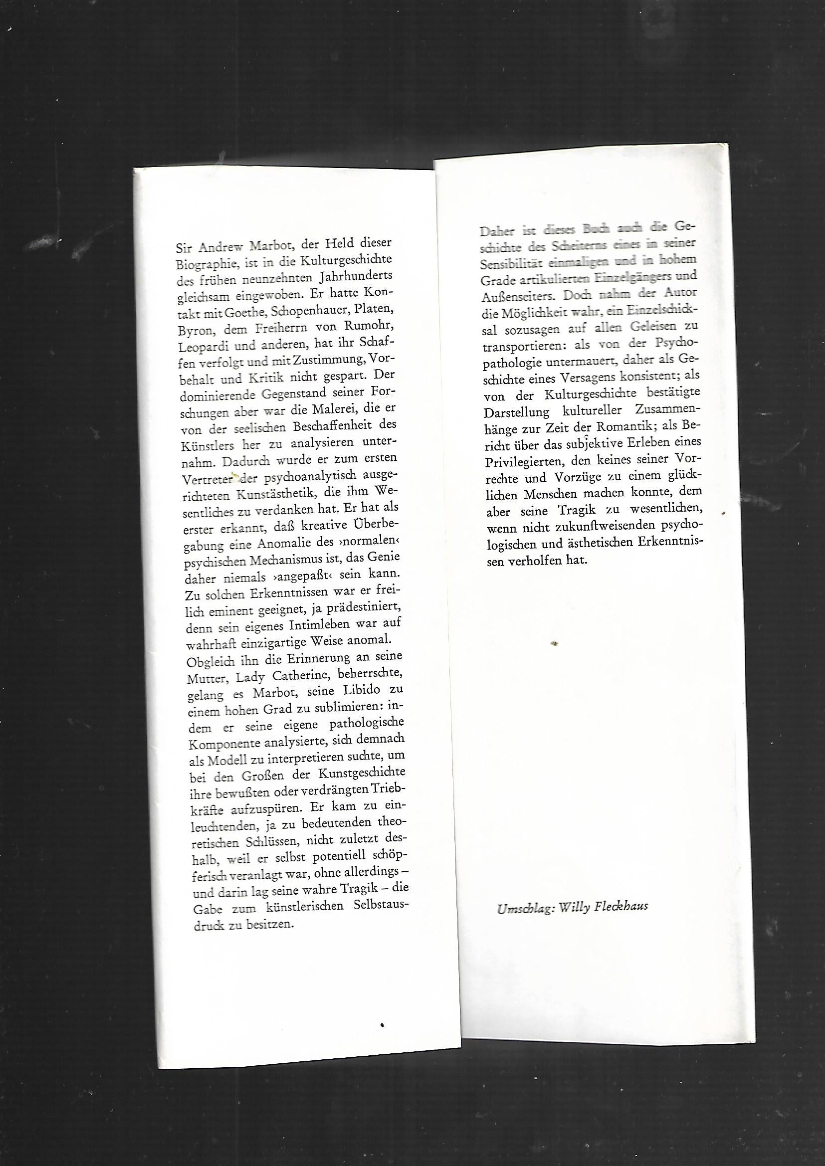 Biographie Wolfgang Hildesheimer Marbot Suhrkamp 1981