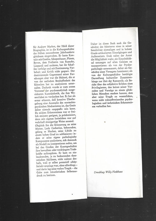 Biographie Wolfgang Hildesheimer Marbot Suhrkamp 1981